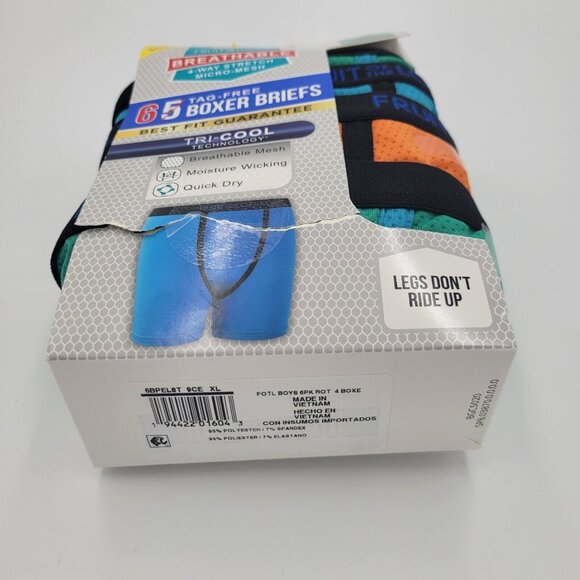 Boys 6 Pair Boxer Briefs Breathable Stretch Micro Mesh Tri-COOL Youth XL 18-20 - Picture 4 of 4